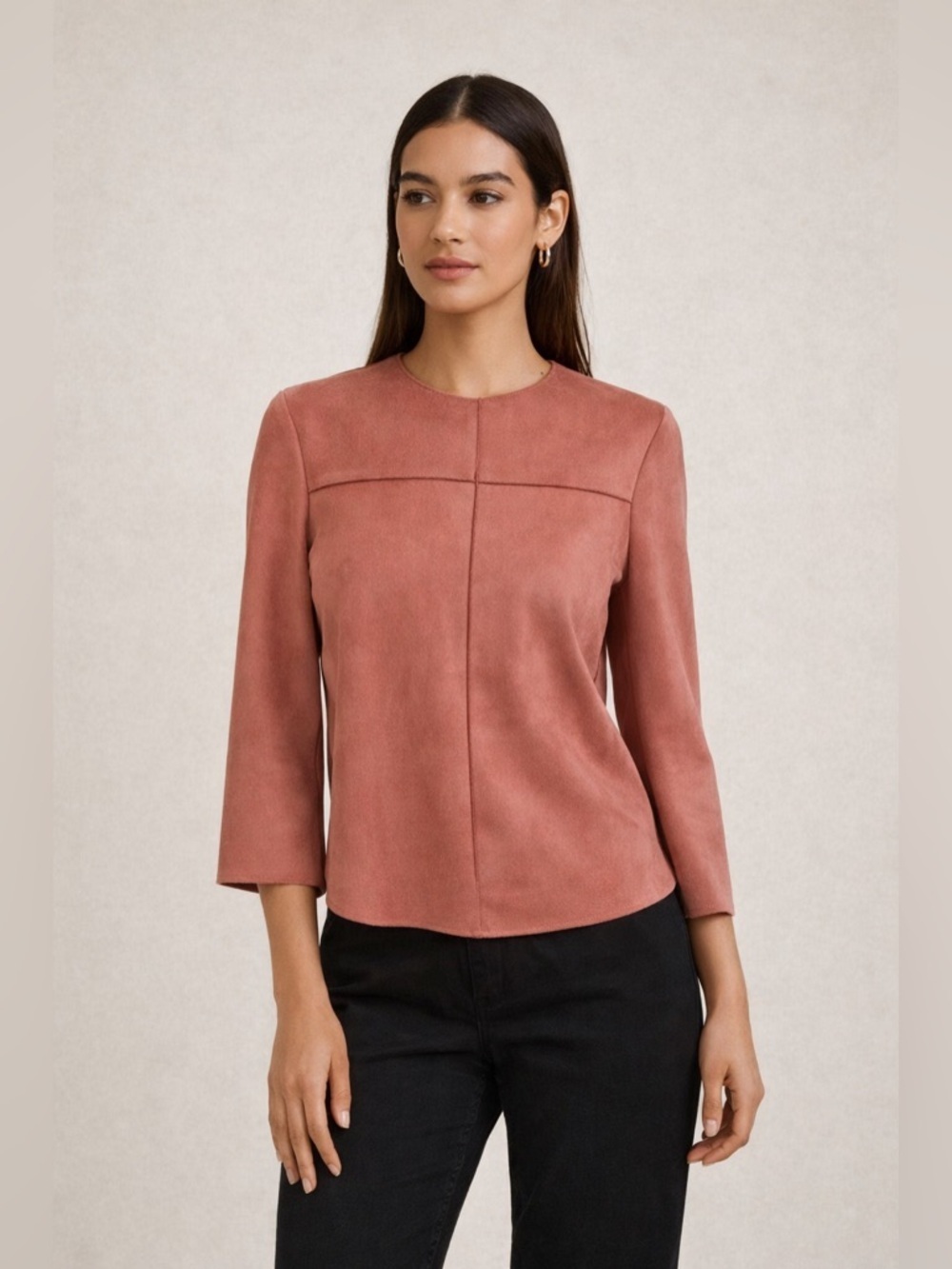 Zara | Pink/Salmon Suede Shirt - Size S